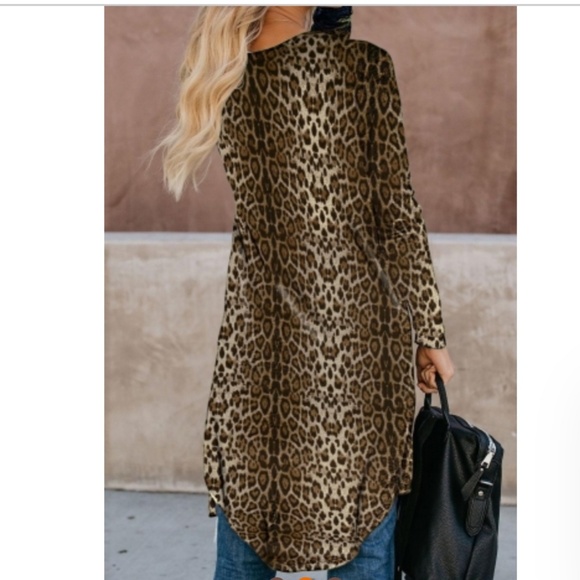 Long sleeve leppard print cardigan/duster - Picture 2 of 4